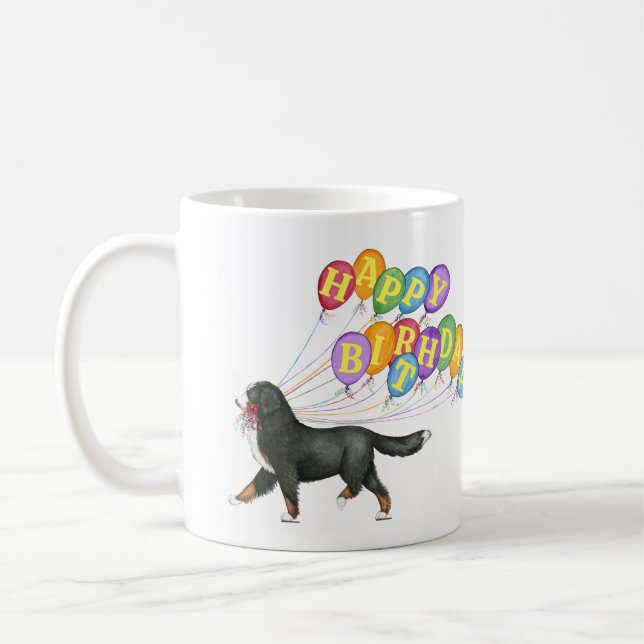 Taza De Café Feliz cumpleaños Bernese Mountain Dog (Izquierda)
