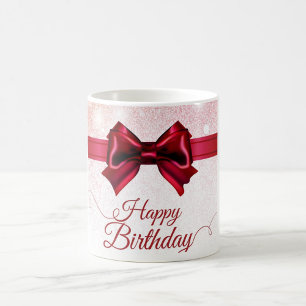 Taza De Café Feliz Cumpleaños Bow