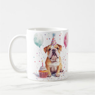 Taza De Café Feliz Cumpleaños Bulldog Inglés