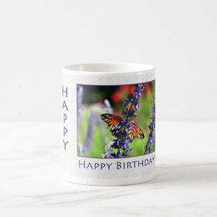 Taza De Café Feliz cumpleaños Butterfly Floral