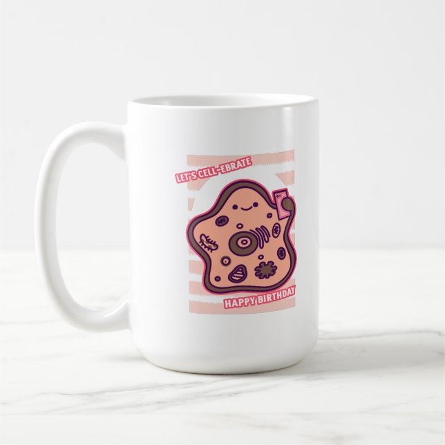 Taza De Café Feliz cumpleaños, celebremos el juego de palabras  (Izquierda)