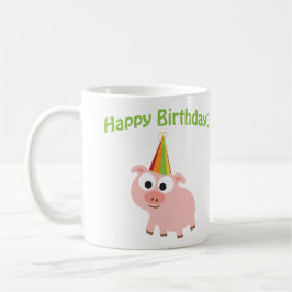 Taza De Café ¡Feliz cumpleaños! Cerdo cúbico