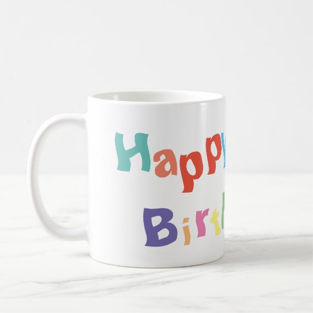 Taza De Café Feliz cumpleaños colorido (Izquierda)