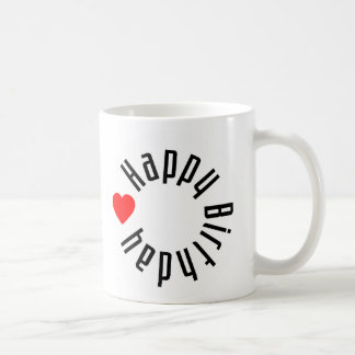 Taza De Café Feliz cumpleaños con corazón