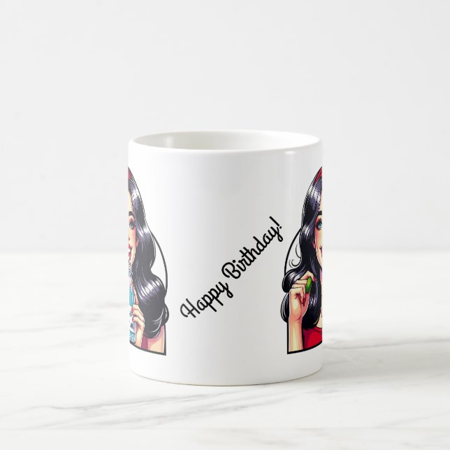 Taza De Café Feliz cumpleaños con giro humorístico (Centro)