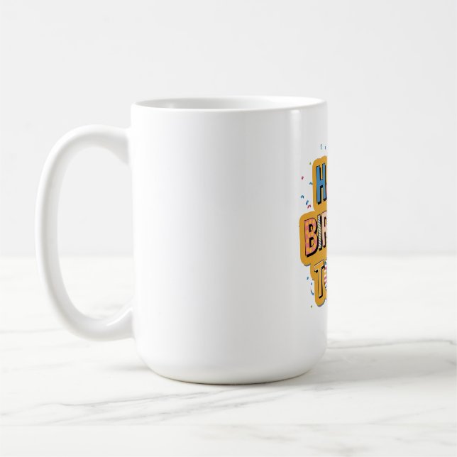 Taza De Café Feliz cumpleaños con patrón (Izquierda)