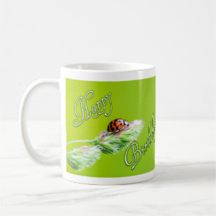 Taza De Café ¡Feliz cumpleaños con una mariquita!