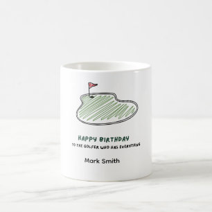 Taza De Café Feliz cumpleaños de golf a golfistas que lo tienen