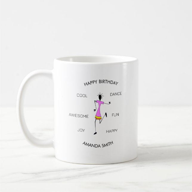 Taza De Café Feliz cumpleaños, día especial ritmo de felicidad (Izquierda)