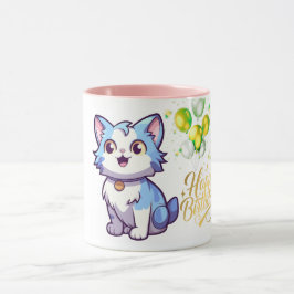 Taza de café Feliz Cumpleaños Gato – Regalo adorab