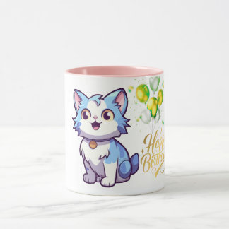 Taza de café Feliz Cumpleaños Gato – Regalo adorab