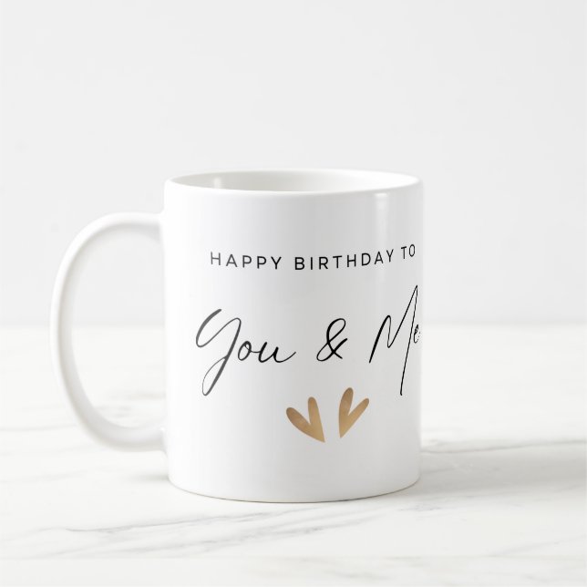 Taza De Café Feliz cumpleaños gemelos Mug (Izquierda)
