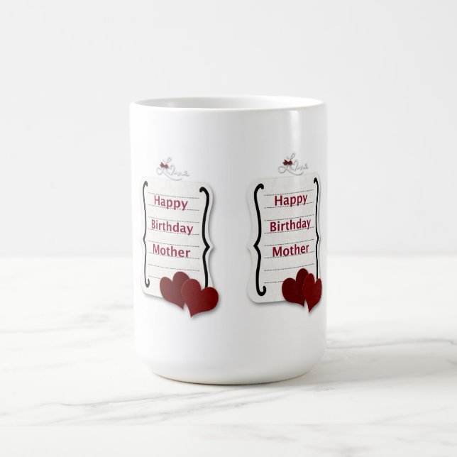 Taza De Café Feliz cumpleaños Madre Nota de amor (Centro)