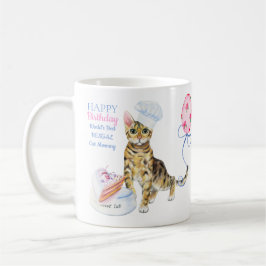 Taza De Café Feliz cumpleaños, mamá de gato bengalí - Añadir no