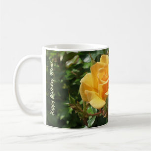 Taza De Café Feliz cumpleaños, mamá Mug con rosas amarillas y b