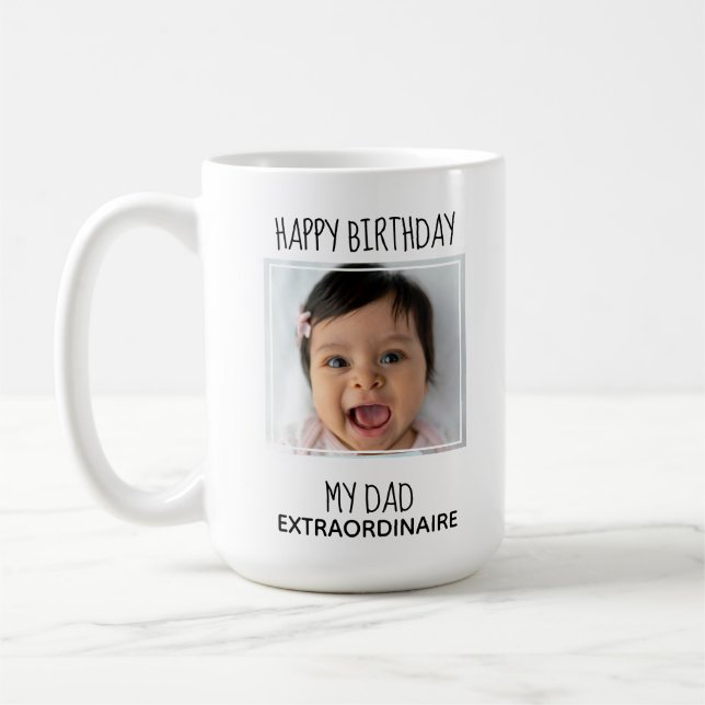 Taza De Café Feliz cumpleaños, mejor foto de papá (Izquierda)