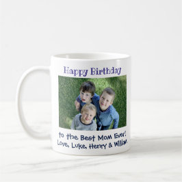 Taza De Café Feliz cumpleaños, mejor mamá, foto de niños