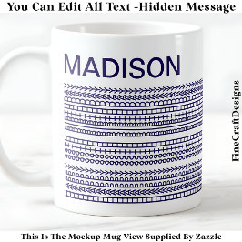 Taza De Café Feliz Cumpleaños & Mensaje de Nombre Oculto 093Bl