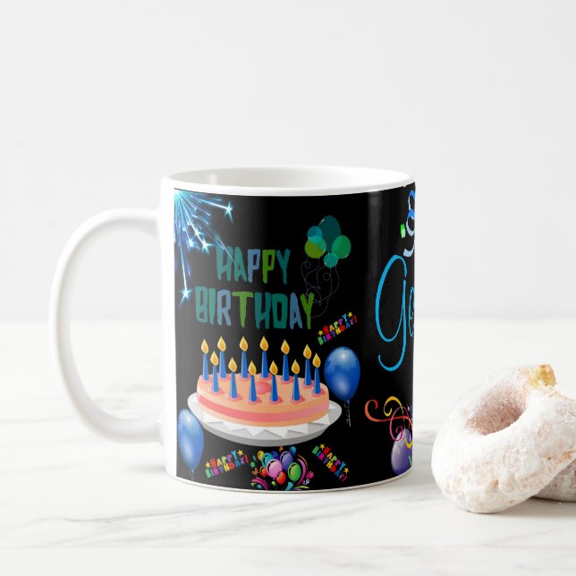 Taza De Café Feliz cumpleaños Mug (Con donut)