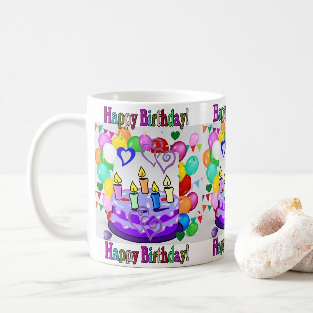 Taza De Café Feliz cumpleaños Mug (Con donut)