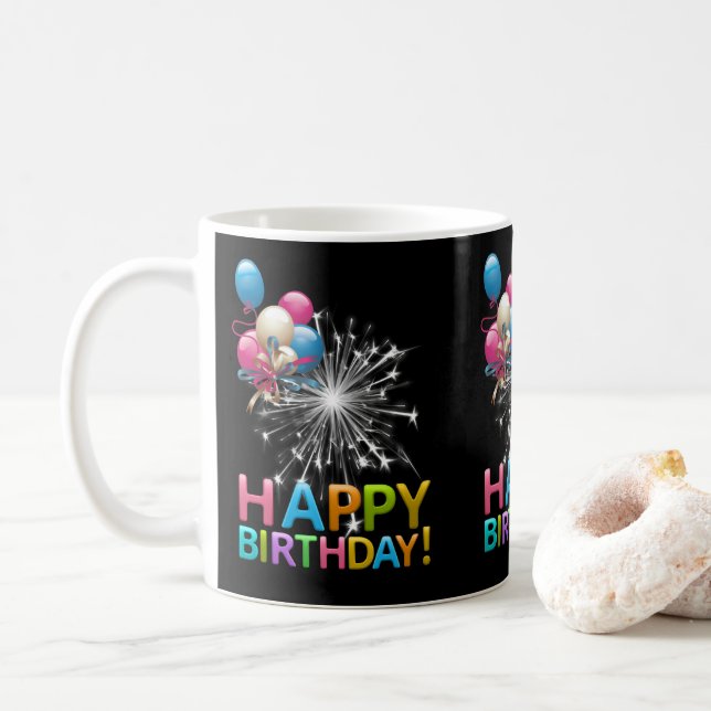 Taza De Café Feliz cumpleaños Mug (Con donut)
