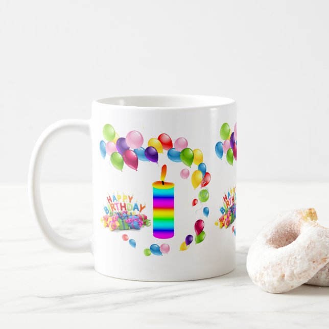 Taza De Café Feliz cumpleaños Mug Candle (Con donut)