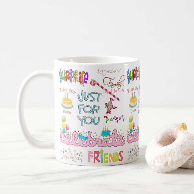 Taza De Café Feliz cumpleaños Mug Friends Sorpresa (Con donut)