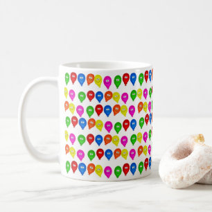 Taza De Café Feliz cumpleaños Mug, globos coloridos