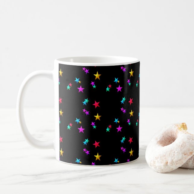 Taza De Café Feliz cumpleaños, Mug Stars (Con donut)