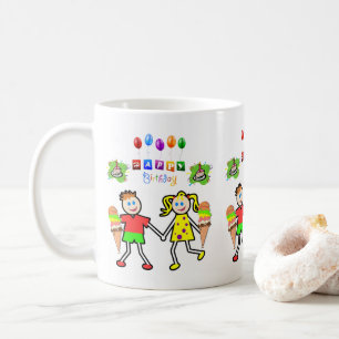 Taza De Café Feliz cumpleaños Mug Twin