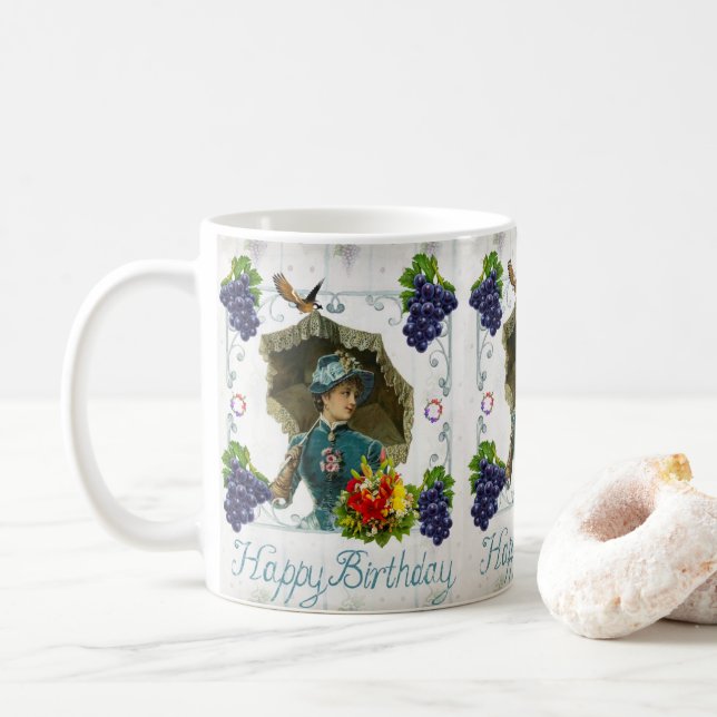 Taza De Café Feliz cumpleaños Mug Victorian (Con donut)