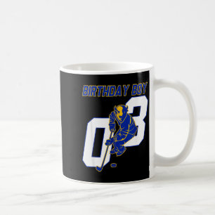 Taza De Café Feliz cumpleaños número 3 Niño Hockey Bison Hockey