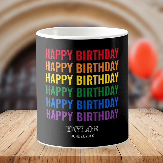Taza De Café Feliz cumpleaños orgullo LGBT Transgénero LGBTQ (Subido por el creador)