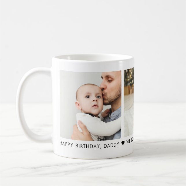 Taza De Café Feliz cumpleaños papá 3 foto café personalizado (Izquierda)