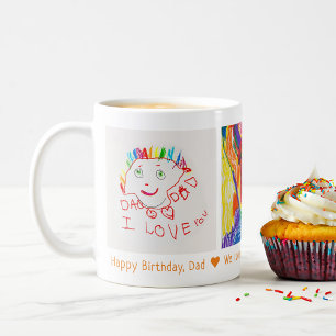 Taza De Café Feliz cumpleaños papá 3 foto Personalizado arte de