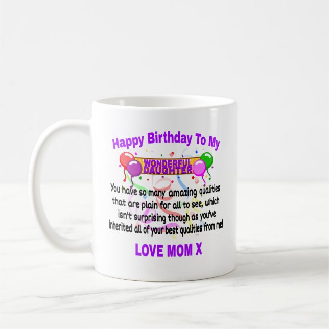 Taza De Café Feliz Cumpleaños Para Mi Maravillosa Hija (Izquierda)