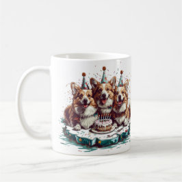 Taza De Café Feliz cumpleaños Pembroke Welsh Corgi Dogs