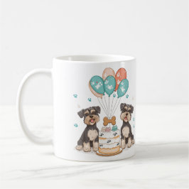 Taza De Café Feliz Cumpleaños Perros Schnauzer
