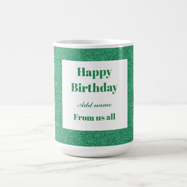 Taza De Café Feliz cumpleaños personalizado de todos nosotros (Centro)