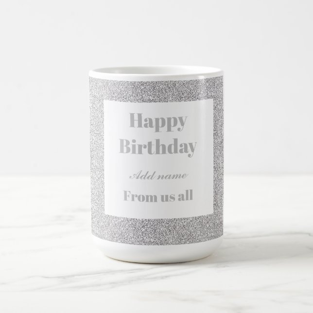 Taza De Café Feliz cumpleaños personalizado de todos nosotros (Centro)
