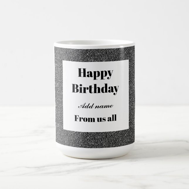 Taza De Café Feliz cumpleaños personalizado de todos nosotros (Centro)