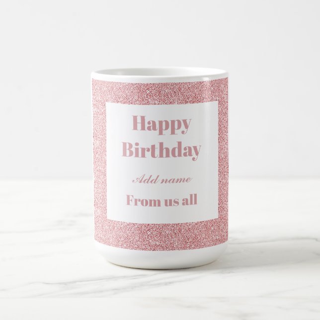 Taza De Café Feliz cumpleaños personalizado de todos nosotros (Centro)