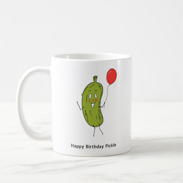 Taza De Café Feliz Cumpleaños Pickle, pickle  (Izquierda)
