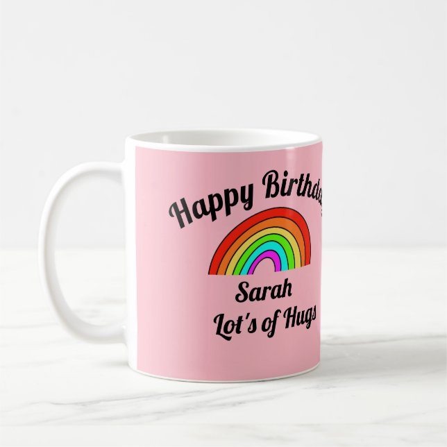 Taza De Café Feliz cumpleaños Pink Mug (Izquierda)