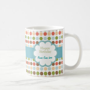 Taza De Café Feliz cumpleaños (puntos del poka)