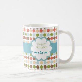 Taza De Café Feliz cumpleaños (puntos del poka)