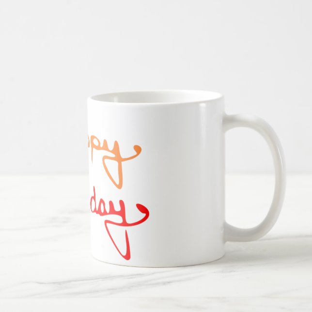 Taza De Café Feliz cumpleaños, texto (Derecha)