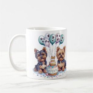 Taza De Café Feliz cumpleaños Yorkie Dog