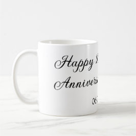 Taza De Café Feliz décimo aniversario simple nombre mínimo de b