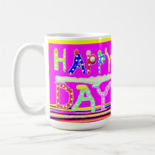 Taza De Café Feliz día arte diseño dulces azucarados colores vi
